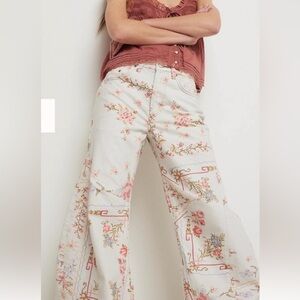 We the Free Floral Eden printed high slouchy jeans NWT